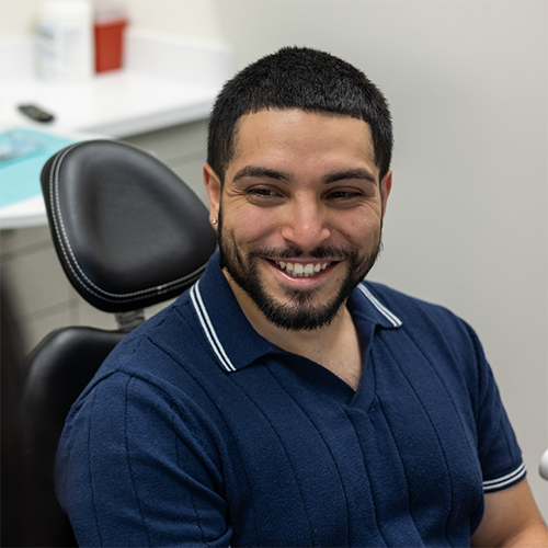 man in dental chair
