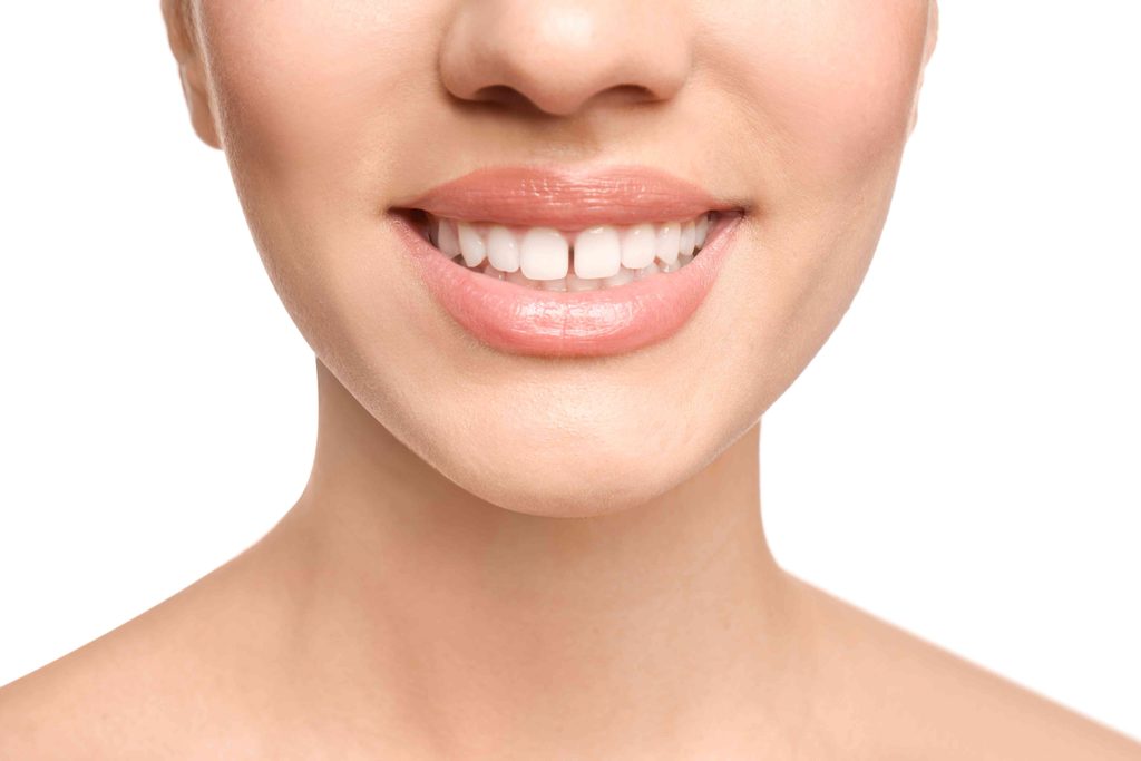 Closeup of a gap between the teeth
